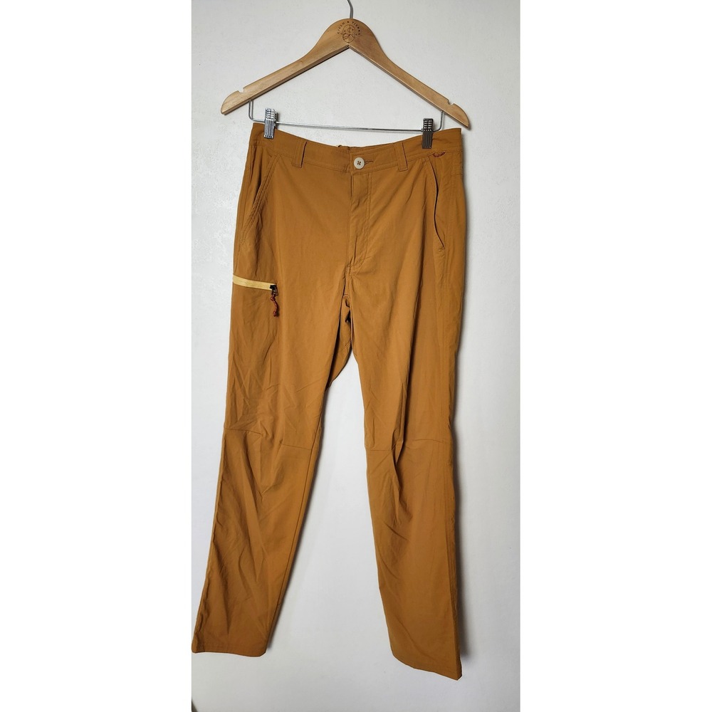 REI Co-op Trailmade Pants Mens 32x32 Ochre Brown Hiking UPF 50 Stretch Outdoor